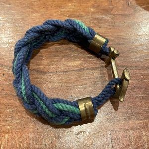 KJP Turks head knot green/blue bracelet, ~7”